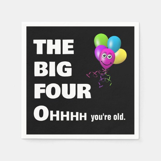 40歳の誕生日パーティーが古いユーモア スタンダードカクテルナプキン (正面)