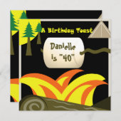 40歳の誕生日パーティーとマシュマロ・トースト 招待状 (正面/裏面)