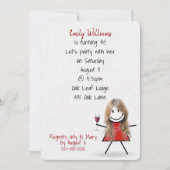 40歳の誕生日パーティーとワイン 招待状 (正面)