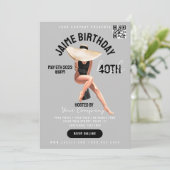 40歳の誕生日パーティーのためのクラブスタイルフライヤー 招待状 (スタンド正面)