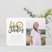 40歳の誕生日パーティーの写真招待状 招待状 (スタンド正面)