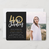 40歳の誕生日パーティーの写真招待状 招待状 (正面)