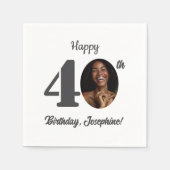 40歳の誕生日パーティーの写真 スタンダードカクテルナプキン (正面)