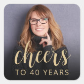 40歳の誕生日パーティーの写真 乾杯 スクエアシール (正面)