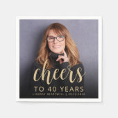 40歳の誕生日パーティーの写真 乾杯 スタンダードカクテルナプキン (正面)