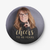40歳の誕生日パーティーの写真 乾杯 ペーパープレート (正面)