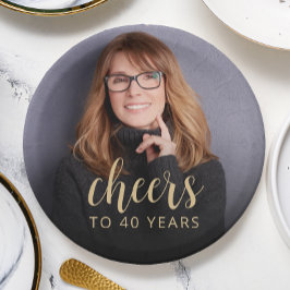 40歳の誕生日パーティーの写真 乾杯 ペーパープレート