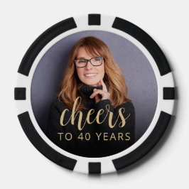 40歳の誕生日パーティーの写真 乾杯 ポーカーチップ
