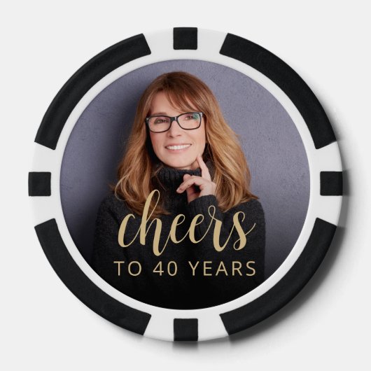 40歳の誕生日パーティーの写真 乾杯 ポーカーチップ (正面)