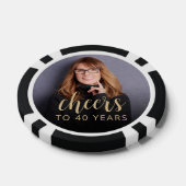 40歳の誕生日パーティーの写真 乾杯 ポーカーチップ (シングル)