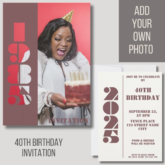 40歳の誕生日パーティーの写真 1985年生まれ 招待状