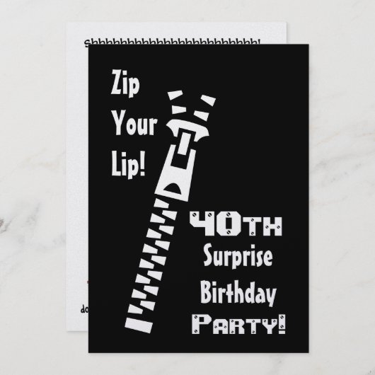 40歳の誕生日パーティーの招待テンプレート 招待状 (正面/裏面)