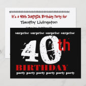 40歳の誕生日パーティーの招待テンプレート 招待状 (正面/裏面)