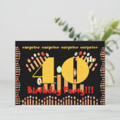 40歳の誕生日パーティーの招待テンプレート 招待状 (スタンド正面)