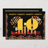 40歳の誕生日パーティーの招待テンプレート 招待状 (正面/裏面)