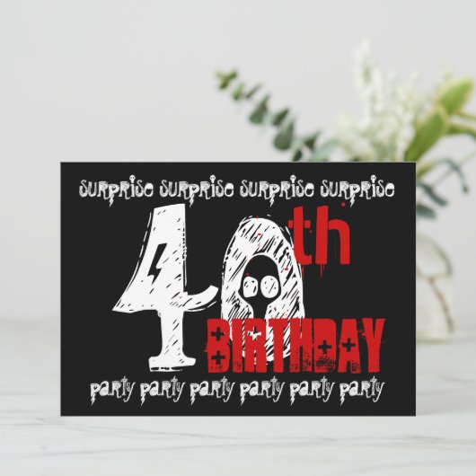 40歳の誕生日パーティーの招待テンプレート 招待状 (スタンド正面)