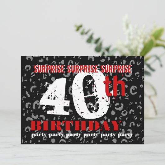 40歳の誕生日パーティーの招待テンプレート 招待状 (スタンド正面)