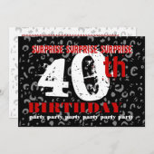 40歳の誕生日パーティーの招待テンプレート 招待状 (正面/裏面)