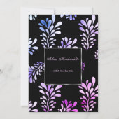 40歳の誕生日パーティーの男性の招待ブラックパープル 招待状 (裏面)