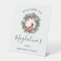 40歳の誕生日パーティーの赤いカーディナルウェルカム