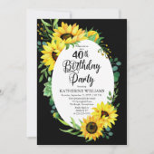 40歳の誕生日パーティーひまわり |ユーカリフローラ 招待状 (正面)