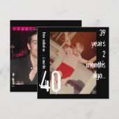 40歳の誕生日パーティーへの招待 招待状 (正面/裏面)