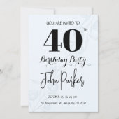 40歳の誕生日パーティーへの招待 招待状 (正面)
