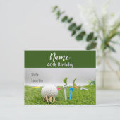 40歳の誕生日パーティーへの招待（緑） インビテーションポストカード (スタンド正面)