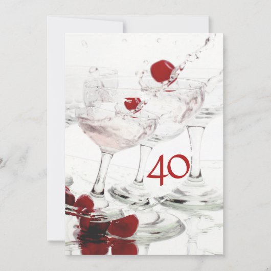 40歳の誕生日パーティーを大幅にカスタマイズします 招待状 (正面)