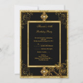 40歳の誕生日パーティーアジアンビュー金ゴールドバンブーレッド3 招待状 (裏面)