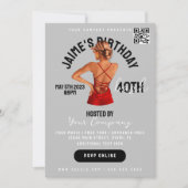 40歳の誕生日パーティーイベントクラブスタイルのフライヤー セクシー 招待状 (正面)
