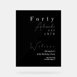 40歳の誕生日パーティーウェルカム アクリルサイン