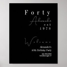 40歳の誕生日パーティーウェルカム ポスター