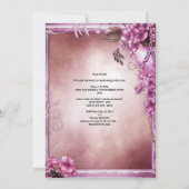 40歳の誕生日パーティーエレガントピンクローズギフトボックス 招待状 (裏面)