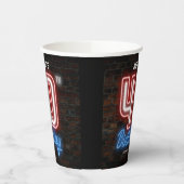 40歳の誕生日パーティーカッコいいネオン白熱［赤熱］光を放つサインカスタム 紙コップ (左)