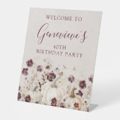 40歳の誕生日パーティーカボチャ野花へようこそ 台座サイン (正面)