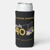 40歳の誕生日パーティーギターズミュージックロック40 スリム缶クーラー (Seltzer裏面)