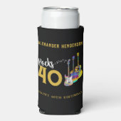 40歳の誕生日パーティーギターズミュージックロック40 スリム缶クーラー (Seltzer正面)