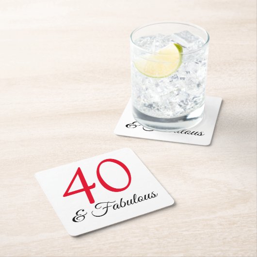 40歳の誕生日パーティーコースター スクエアペーパーコースター (インサイチュ)