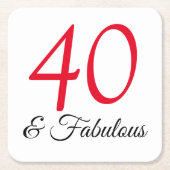 40歳の誕生日パーティーコースター スクエアペーパーコースター (正面)