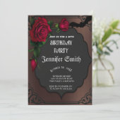 40歳の誕生日パーティーゴシック赤 招待状 (スタンド正面)