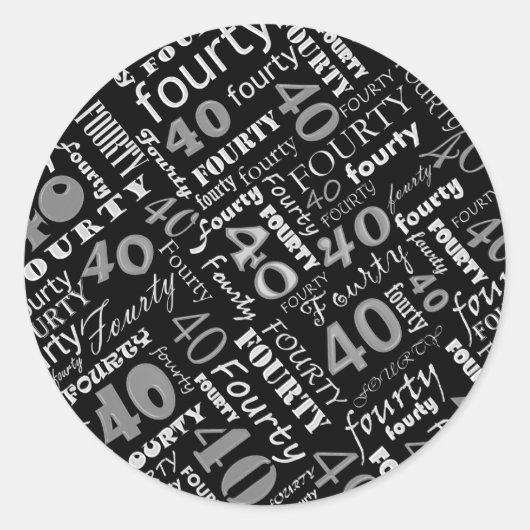 40歳の誕生日パーティーシール ラウンドシール (正面)
