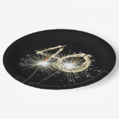 40歳の誕生日パーティースパーカーズオンブラック ペーパープレート (アングル)