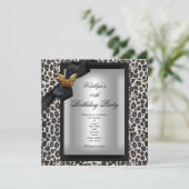 40歳の誕生日パーティーチータブラックバタフライ 招待状 (スタンド正面)