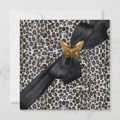 40歳の誕生日パーティーチータブラックバタフライ 招待状 (裏面)