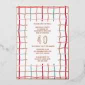 40歳の誕生日パーティーテンプレート手書き線 箔招待状 (正面)