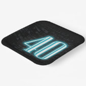 40歳の誕生日パーティーネオンサインオンブリック ペーパープレート (傾斜あり)