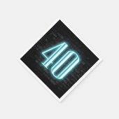 40歳の誕生日パーティーネオンサイン入りレンガ壁 スタンダードカクテルナプキン (角)