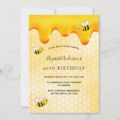 40歳の誕生日パーティーハニカムスイートバンブルミツバチ 招待状 (正面)