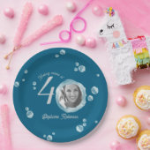 40歳の誕生日パーティーバブル薄青 ペーパープレート (パーティー)